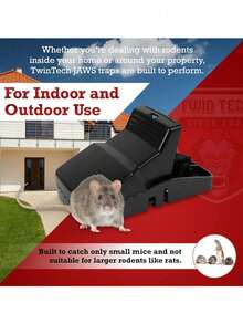 1/2/3pcs High Efficiency Automatic Mouse Trap - Durable Black PVC Mouse Trap, Household Mouse Cage, Mouse Trap