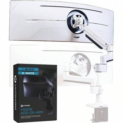 モニターアーム 大型 17 - 57インチ対応 耐荷重20kg ロング ポール 関節6軸 ガス式 高い位置 VESA 75x75mm 100x100mm対応 追加アーム 拡張2画面 上下 PCアーム 黒 MA20P - S