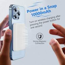 GAWFOLK 白色 10000mAh 磁吸无线充电宝，便携式充电器，兼容 16/15 Pro Max/14 Pro/13/12 等安卓手机，便携式手机充电器，旅行必备，22.5W 快充，磁吸式电池组充电站。这款便携式充电器配备 Type-C 接口，是户外旅行和应急备用电源的理想迷你充电宝，旅行必备，情人节礼物佳选。 - 升級快充10000mAh白色 - 查看 5
