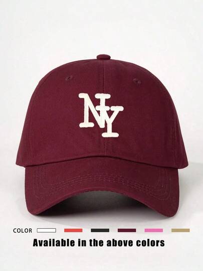 1 Pc Adjustable "NY" Embroidered Baseball Cap - Y2K Sunscreen Outdoor Hat For Spring Autumn Beach Travel
