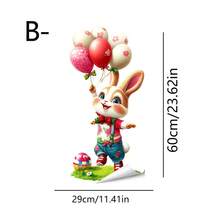 1/2 件复活节主题气球和活泼兔子窗贴，采用可重复使用的 PVC 静电吸附材料制成，适用于浴室、卧室、客厅、餐厅和家居装饰。 - 彩色 - 查看 8