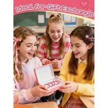 1 Pack Galentineu2019s Day Bracelets Women - Cute Friendship Bracelets With Happy Galentines Day Cards Drawstring Pouches, Bulk Pink Gifts Friends, Sleepover, Spa Day - 最初的 - 查看 5