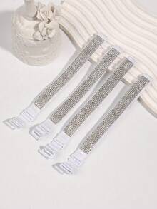 2/4pcs Rhinestone Solid Color Bra Straps, Women Lingerie Strap Accessories - Suitable For Dresses And Daily Wear - Multicolor - View 13