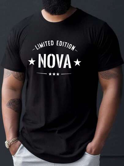 Camiseta de edición limitada para hombres con estampado Nova - Camiseta de manga corta de verano con gráfico Nova y tema geométrico espacial, camisa de cuello redondo casual para atuendo casual, mercancía de fanáticos de Nova lavable a máquina
