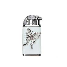Double Flame Open Flame Direct Flow Two Flame Windproof Handmade Lighter Refillable Direct Flow High-Value High-End Accessories Lighter Without Gas - 白蝴蝶 - 查看 10