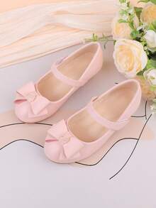 Flower Girl High Heels Shoes For Wedding, Party, Holiday, Suitable For Toddler, Little & Big Girls, Classic Comfortable Versatile Pink Bow Tie Pumps, Formal Dress, Performance, Ballet, Princess Shoes - Pink - View 5