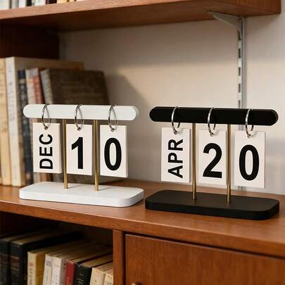 1pc Modern Minimalist Flip Page Calendar Desk Decor, Home Living Room Entryway Office Tabletop Wine Cabinet Photography Prop