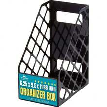 - File Rack, Magazine Rack, Plastic Organizer Box, 6.25 X 9.5 X 11.88 Inches, , Black, 1 Pack, 38198733 - Multicolor - View 1