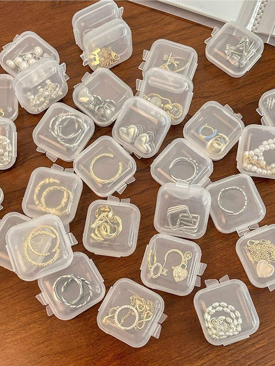 20个透明首饰/耳塞收纳盒，性别揭晓派对用品，生日、婚礼、派对的完美礼物，送给同事、朋友和家人的理想之选，返校必备