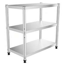 SanBouSi Stainless Shelves Unit Metal Shelf Rack 3 Layer Kitchen Storage Organizer Stand - Silver - View 10