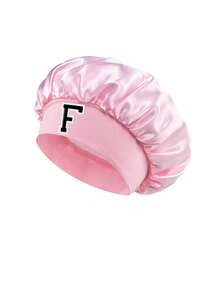 1pc Toddler/Kids 26 Letter Smooth Satin Sleep Cap, Fashionable & Comfortable, Breathable Anti-Slip, Daily Hair Care Hat - Pink - View 11