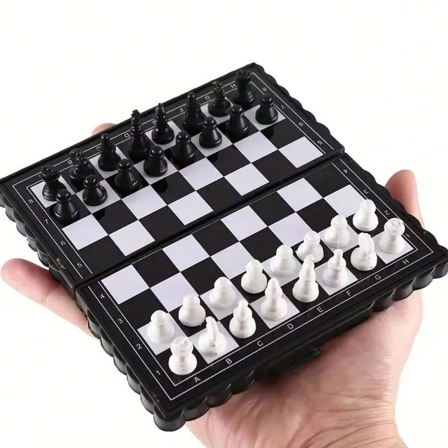 Mini Magnetic Chess Travel Set, Portable Folding International Chess, Leisure Entertainment Activity, Board Game, Strategy Table Game, Pocket Travel Game, Suitable For Parties, Table Game Accessories, Game Room And Indoor Games - Multicolor - View 1