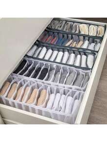 可折叠抽屉收纳盒，内衣、袜子、胸罩收纳盒，圣诞节、万圣节、感恩节礼物 - 彩色 - 查看 2