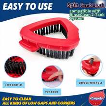 Spin Scrub Brush, 2 Pack Mop Head Replacements Compatible For O Ceda RinseClean 2 Tank System, Hard Bristle Cleaning Brush For Tile, Shower Cleaner Scrubber Brush, With Mop Base - 白色 - 查看 6