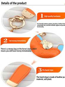 2026马年幸运符豪华马形钥匙扣 - 寓意“财富即将到来”，高品质真皮情侣车钥匙扣卡通吊坠，新年礼物/送给女友/妻子/伴侣的礼物，生日/周年纪念日/表白/圣诞节/新年礼物，爱情惊喜礼物