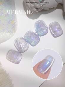 Miss Leia 1-9 15ml 春夏炫彩美人鱼猫眼凝胶指甲油。采用全新极光玻璃珠猫眼设计。流行色，透明凝胶质地。适合新手。UV/LED灯固化。可浸泡，实现半永久性美甲。适用于美容院和美甲沙龙。DIY、居家、节日礼物（女士）。美甲艺术。指甲 - 彩色 - 查看 10