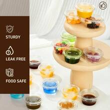 Sets - 2 Oz Jello Shot Cups With Lids, Portion Cups, Disposable Plastic Jello Shot Cups Meal Prep, Salad Dressing, Souffl, Portion Containers - 100 - Xem 6