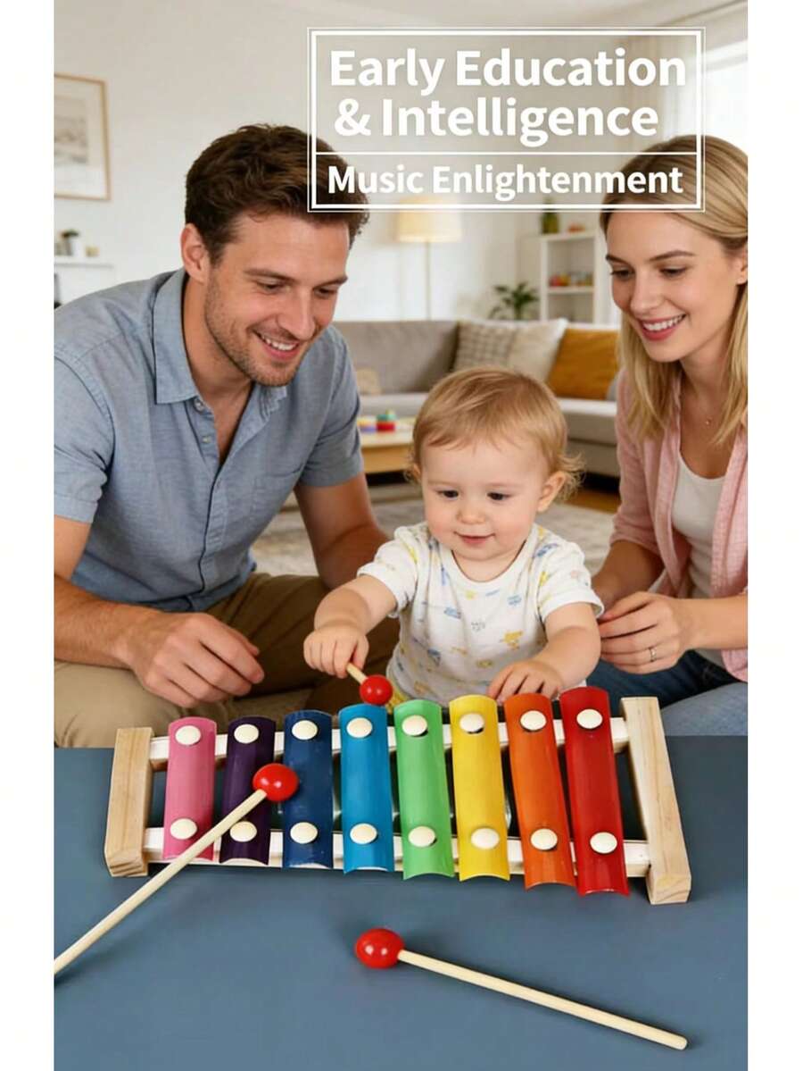 Xilófono de Madera 8 Notas para Bebés - Juguete Educativo de Música, En Stock - 1. Caja de música - Ver 1