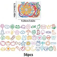 56 piezas de pegatinas de dibujos animados de dopamina para DIY, resistentes al agua y graffiti creativos, adecuadas para tabletas, computadoras, cuadernos, fundas de teléfonos, guitarras, escritorios, tazas de agua, equipaje, tablas de snowboard, decoración de juguetes y pegatinas decorativas para planificadores - Multicolor - Ver 2