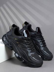 男士低帮运动鞋、休闲跑鞋、慢跑鞋、男士健步鞋、时尚渐变红色鞋履、网球鞋、街头服饰 - 黑色 - 查看 5