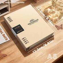 Cuaderno de hojas sueltas con color mousse de moca, A5/B5, con una apariencia hermosa, páginas interiores reemplazables, anillos deslizantes, papel grueso, gran capacidad de 60 hojas/120 páginas, para notas escolares, registros de trabajadores de oficina, cuaderno de hojas sueltas especial - Multicolor - Ver 10