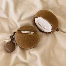 Silicone Protective Case Compatible With Apple 3/2, Coconut Shell Soft Cover For AirPods 3/2 Wireless Bluetooth Earphones - White - View 4