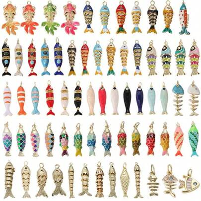 1 Peça Pingente com Formato de Peixe de Cobre na Moda, Versátil para DIY de Pulseira, Colar, Brincos, Corrente de Telefone, Decoração de Mochila