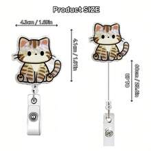 Retractable Badge Reel - Acrylic Clip For Nurses, Doctors And Medical Students - Fun Office Accessory, Dog Design - Clear - View 4