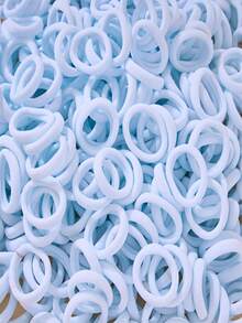 200/100/50/10pcs Pack Seamless Elastic Hair Ties, High Strength Nylon Ponytail Holders, Soft & Non-Damaging For All Hair Types, Strong Stretch Hair Accessories Suitable For Women, Girls, Sports, Yoga And Daily Use - Snowflake White - View 4