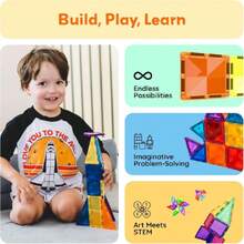 PicassoTiles PTM30 - Mini Bloques magnéticos de construcción con imán para Aprendizaje Stem, Serie de Diamantes, para niños a Partir de 3 años,38071935 - Óxido marrón - Ver 6