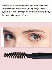 2pcs Portable Eyebrow Brush, Eyelash Comb, Lip Liner, Fine Eyeliner Brush, Lip Brush, Brushes With Dust Cover,Eyebrow Brush,Eyeshadow Brush,Spoolie,Spoolie Brush - Black 2 - 查看 3