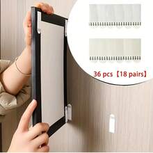 36pcs/24pcs/18pcs/1pc Removable Frame Hanging Hooks Replacement Strips, Hook And Loop Fastener, No Residue After Removal, Suitable For Frames, Sockets, Remote Controls, Hooks, Home & Bathroom Hanging Tools, Birthday & Graduation Gifts