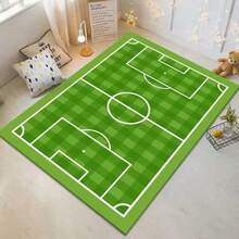 1pc Summer Sports Ball Theme Carpet, Basketball, Football, Rugby Pattern Rugs, Multi-Patterns Suitable For Indoor & Outdoor Use, Dirt-Resistant And Washable - Multicolor - View 2