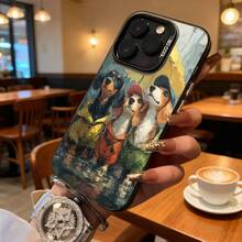 Funda de Teléfono Transparente con Patrón de Impermeable para Perro y Texto para iPhone 14 15 Pro Max  Galaxy S23 S24 Plus Adecuada para Todas las Estaciones Opción de Regalo Ideal - Negro - Ver 7
