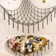 Jaring Gantung Sudut untuk Boneka Plush Besar, Tas Penyimpanan Gantung Boneka Plush, Jaring Penyimpanan Dekorasi Dinding yang Lucu, Cocok untuk Dekorasi Kamar Tidur Anak dan Bayi - MultiWarna - View 5