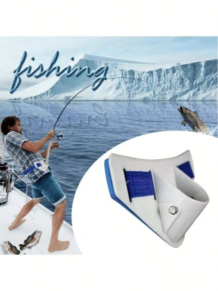 1条钓鱼腰带，轻便腰部支撑，适用于岸钓、船钓、深海钓鱼，带鱼竿支架