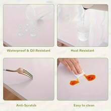 High Quality 1mm Thick Transparent PVC Tablecloth - Waterproof, Oil-Proof, Scratch-Resistant, Heat-Resistant, Easy To Clean, Suitable For Home, Kitchen, Hotel, Restaurant And Cafe Tables, Minimalist And Fashionable Transparent Tabletop Protector - White - View 8
