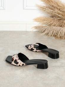 Sandalias deslizantes de mujer con correa de metal, tacón bajo burdeos, cómodas, versátiles, antideslizantes, planas tipo romanas - Multicolor - Ver 6