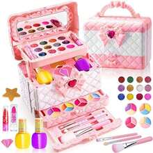 Caja de Maquillaje para Niñas, Set de Maquillaje para Niñas, Regalo para Niña, Protege la Piel de Las de Daños, Regalos de Navidad, Cumpleaños y Festividades para niños(Púrpura) - 3137 - Ver 1