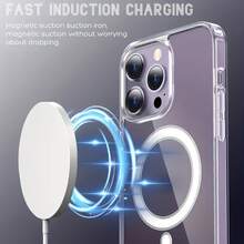 [High-Definition Clear Magnetic Phone Case]Suitable For High-Definition Clarity And Does Not Interfere With The Screen Protector For Apple  Models From 11 To 17promax, Featuring A Hard Back And Soft Edges. - táo (1 cái) - Xem 1