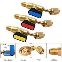 R22 R12 R410a Air Conditioning Hoses Charging Shut-Off Ball Valve 1/4" SAE Female To 1/4"(5/16) SAE Male Angled Compact Ball Valve