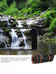 1pc Universal 8X Telephoto Lens Attachment, Clip-On Long Focal Length Lens For Smartphones And Tablets, High Definition Zoom Camera Lens - Multicolor - View 6