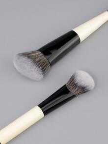 1/2 双头面部化妆刷，适用于粉底轮廓腮红高光和遮瑕刷，高级合成化妆刷套装。 - 彩色 - 查看 8