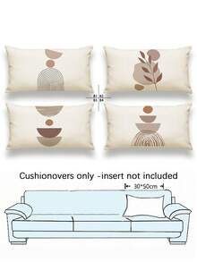 4 fundas de almohada estilo bohemio, fundas de cojín decorativas de línea de moda minimalista, fundas de almohada con sensación de lino, fundas de almohada con diseño popular de Oriente Medio, lavables a máquina, con cierre de cremallera, fundas de almohada decorativas de poliéster, adecuadas para la decoración del hogar, fundas de almohada impresas por un solo lado, aplicables para la sala de estar, el dormitorio, el sofá, sin relleno de almohada