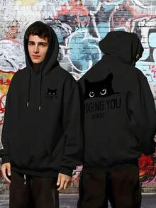 Men's Hoodie - Funny "Judging You Silently" Graphic Pullover Sweatshirt - Hooded Sweatshirt With Front Pocket - Black - View 13