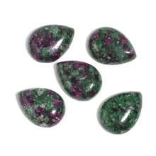 5pcs Or 10pcs/Pack Natural Water Drop Shape Cabochon Gemstones, Multi-Styles Loose Stones For Handmade DIY Jewelry Making Like Necklace, Ring, Bracelet, Vintage, Amethyst, Charoite - Multicolor - View 8
