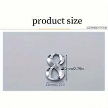 1pc 2.8 Inch/7cm 3D Floating Self-Adhesive House Number, 0-9 Plastic Number Letter Sticker, Rust-Proof Door Plate Street Address Number Sign For Hotel Room, Office, Apartment - Multicolor - View 9