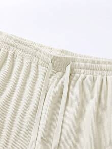 Plus Size Men's Sports Shorts, Casual Fashion Big Pockets Shorts, Zipper Pockets Jumpsuit, Thickened, Suitable For Summer Travel, Beach, Shopping, Dating And Daily Wear - Apricot - View 4