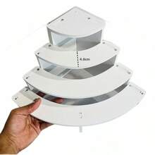 Thick Stepped Toy Display Rack, Curved Triangular Rack For Displaying Figurines, Succulents, Toys - Four-tiered Curved Display Rack - View 6