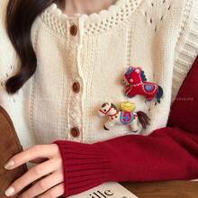 Year Of The Horse Limited Edition - Unique Fabric Horse Brooch For Women, Decorative Pin For Sweaters - Multicolor - View 2